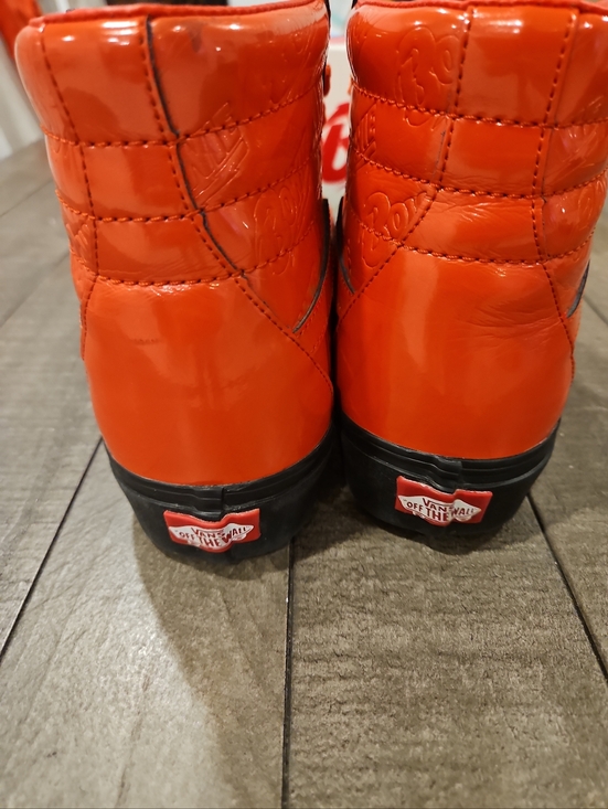 Vans x David Bowie Sk8-Hi Aladdin Sane Red Patent Sneakers 11.5 Rare - Picture 4 of 10